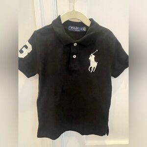 Youth Boys Polo Shirt, Ralph Lauren, Black Size 5